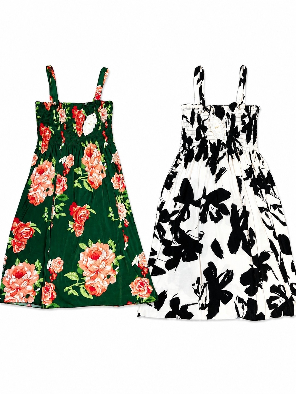 Girls Floral Sundress - Green Floral
